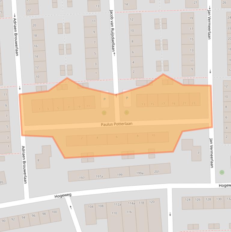 Kaart van postcodegebied 4382RW.