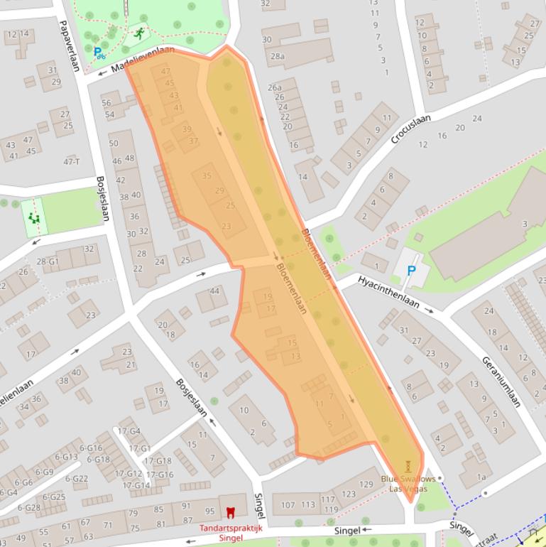 Kaart van postcodegebied 4382SB.