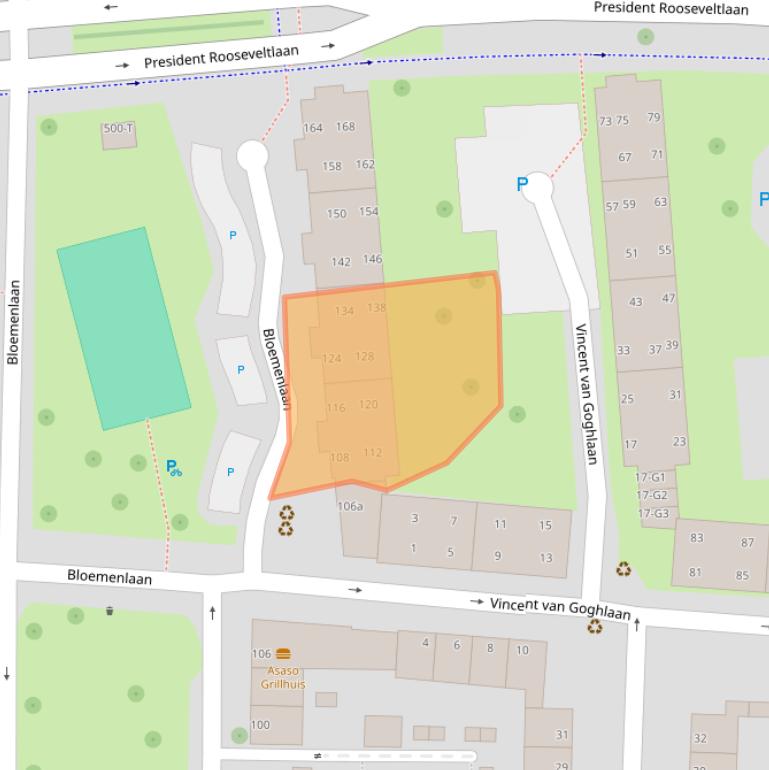 Kaart van postcodegebied 4382SL.