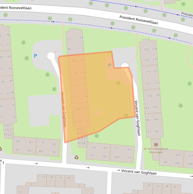 Kaart van postcodegebied 4382SR.