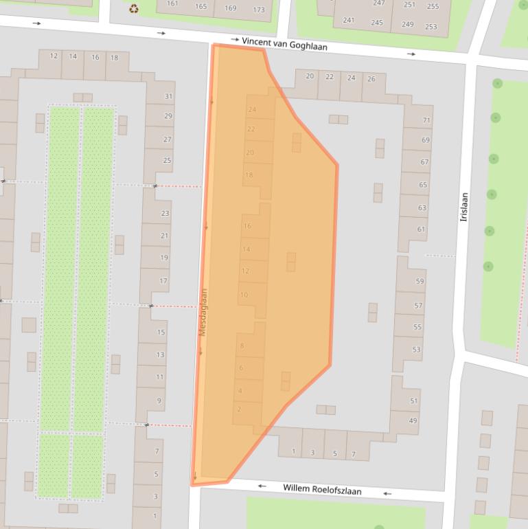 Kaart van postcodegebied 4382TC.