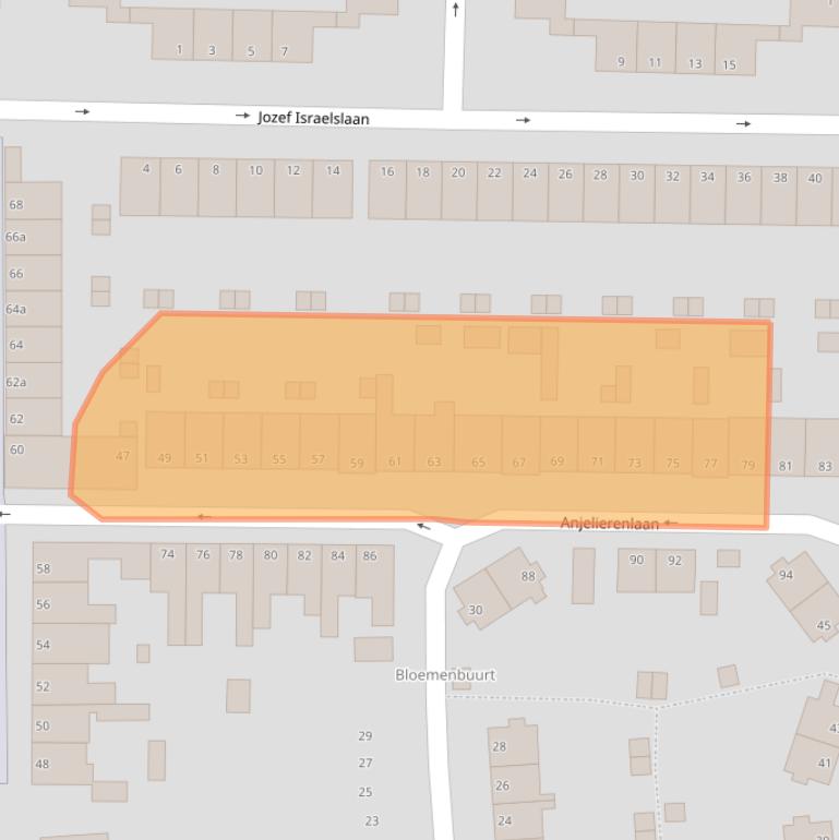 Kaart van postcodegebied 4382VD.
