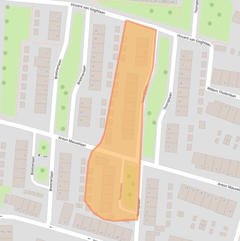 Kaart van postcodegebied 4382VP.