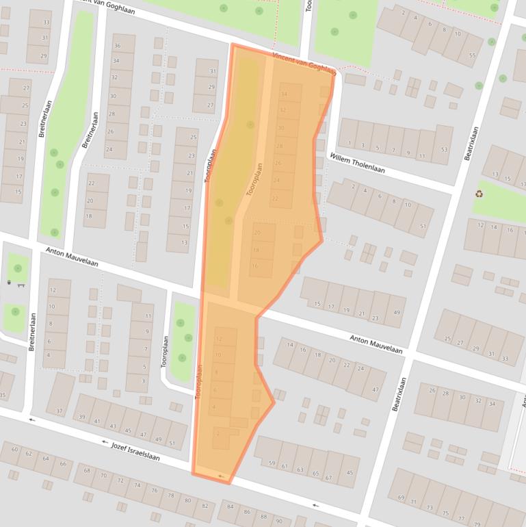 Kaart van postcodegebied 4382VR.