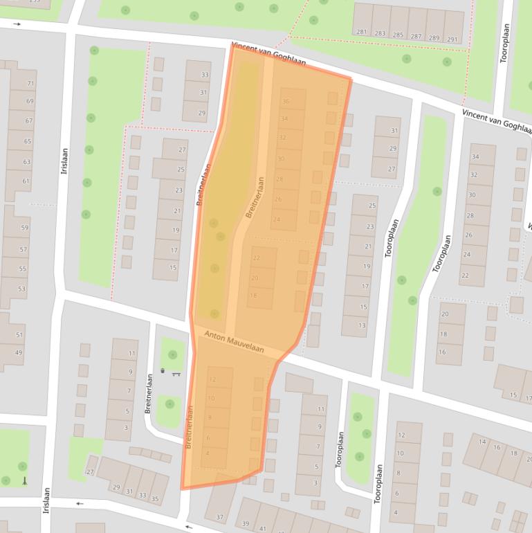Kaart van postcodegebied 4382VT.