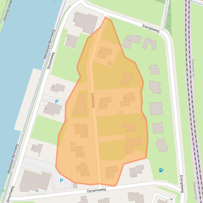 Kaart van postcodegebied 4382WV.