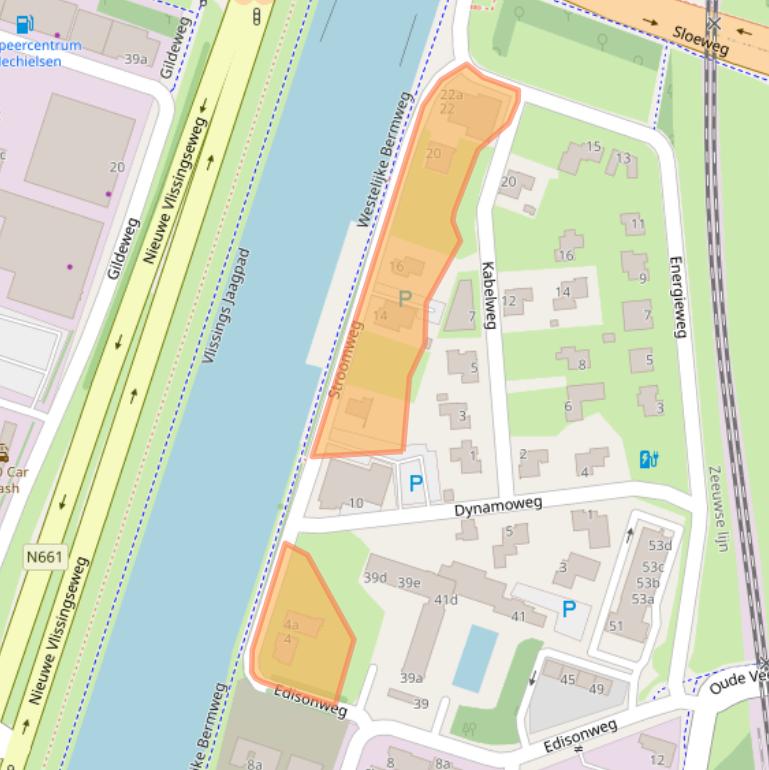 Kaart van postcodegebied 4382WX.