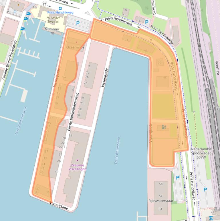 Kaart van postcodegebied 4382ZA.