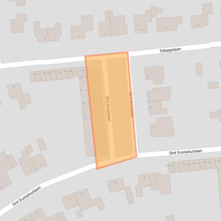 Kaart van postcodegebied 4383AH.