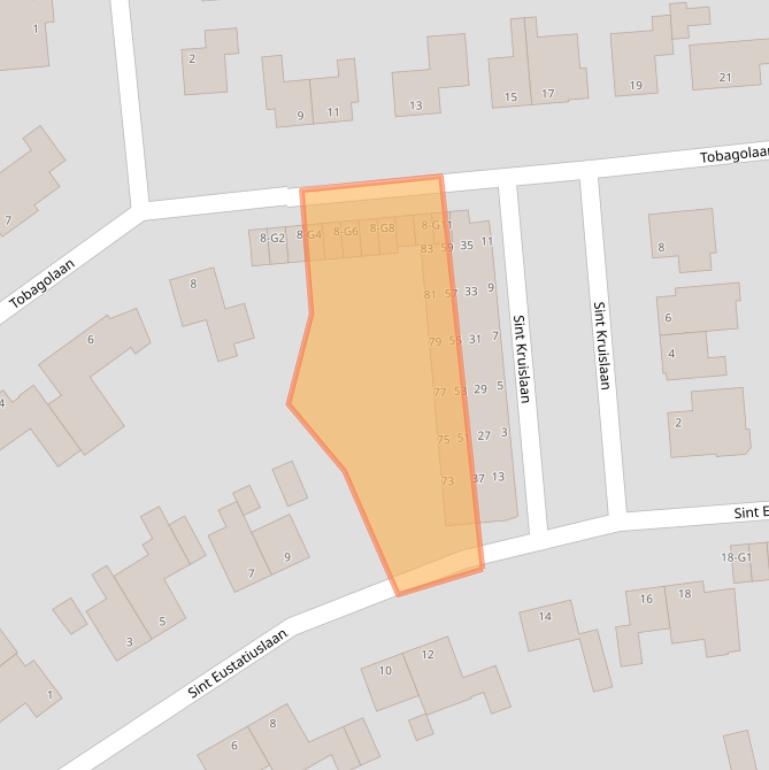 Kaart van postcodegebied 4383AJ.