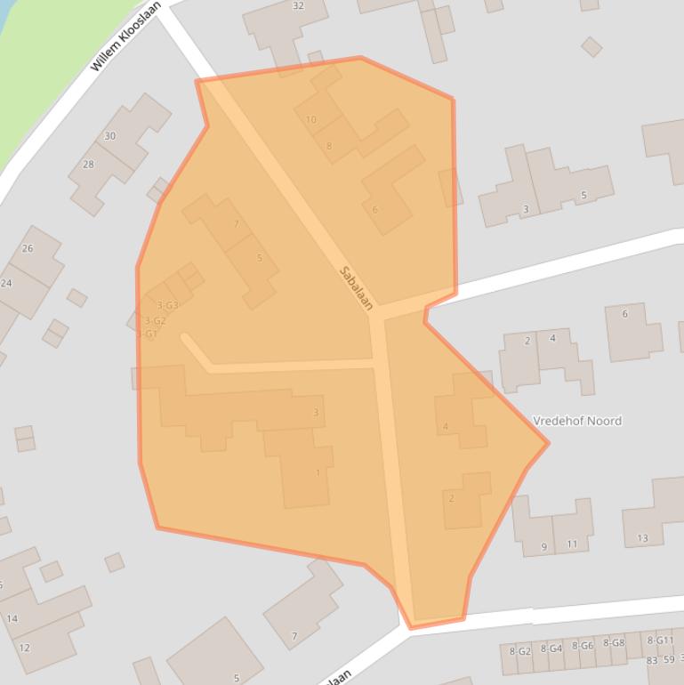 Kaart van postcodegebied 4383AN.