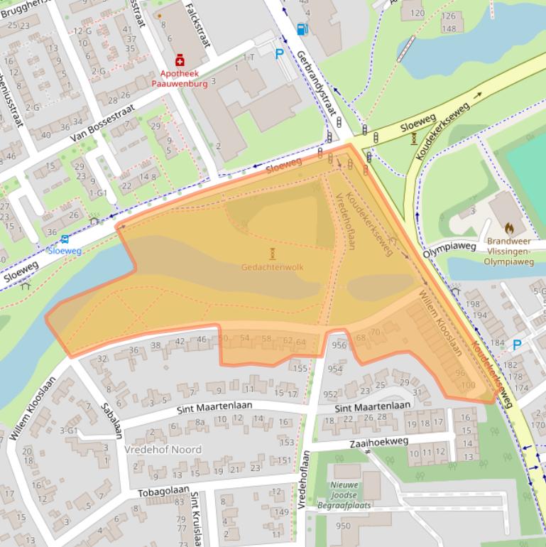 Kaart van postcodegebied 4383AW.