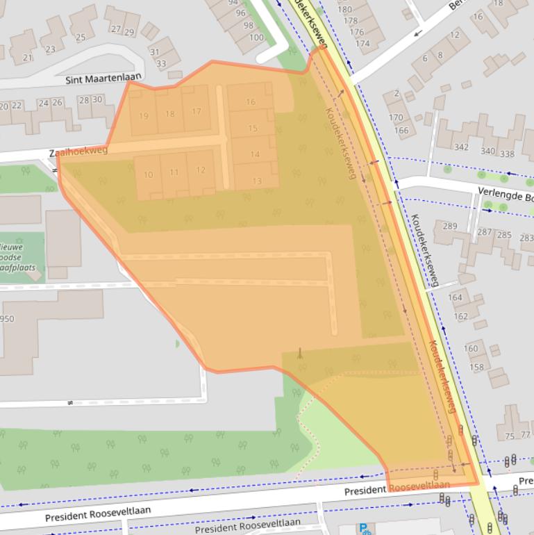 Kaart van postcodegebied 4383AX.