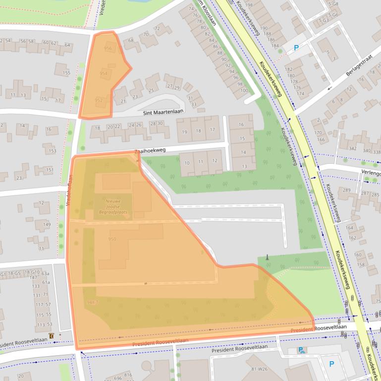 Kaart van postcodegebied 4383AZ.