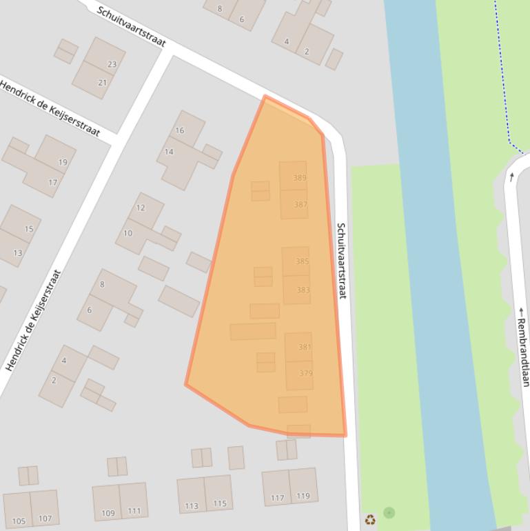 Kaart van postcodegebied 4383BX.