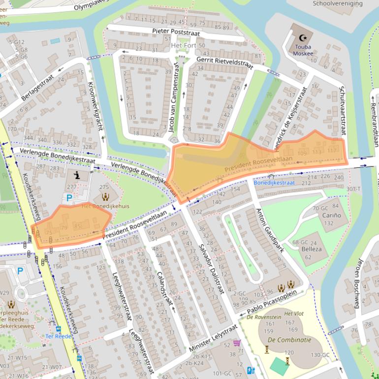 Kaart van postcodegebied 4383BZ.