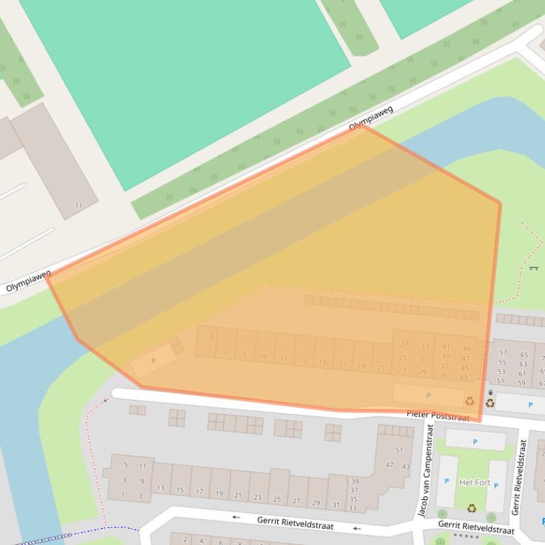 Kaart van postcodegebied 4383CA.