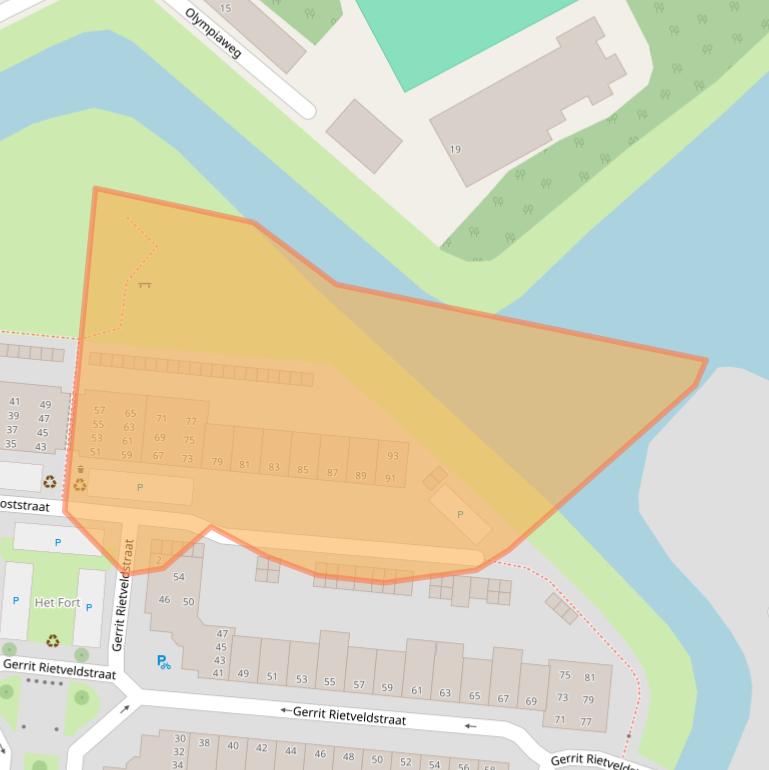 Kaart van postcodegebied 4383CB.