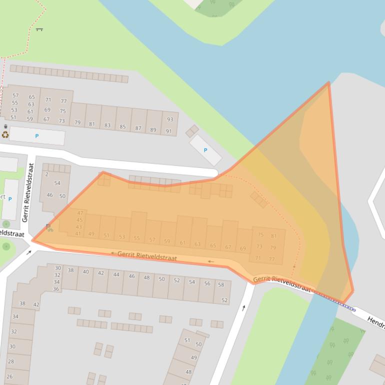 Kaart van postcodegebied 4383CE.