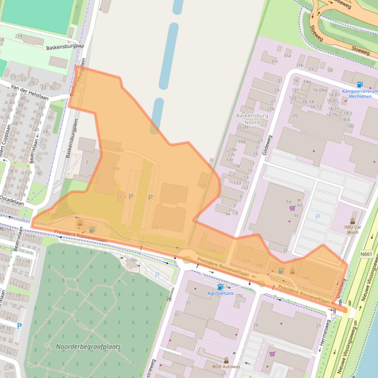 Kaart van postcodegebied 4383NG.