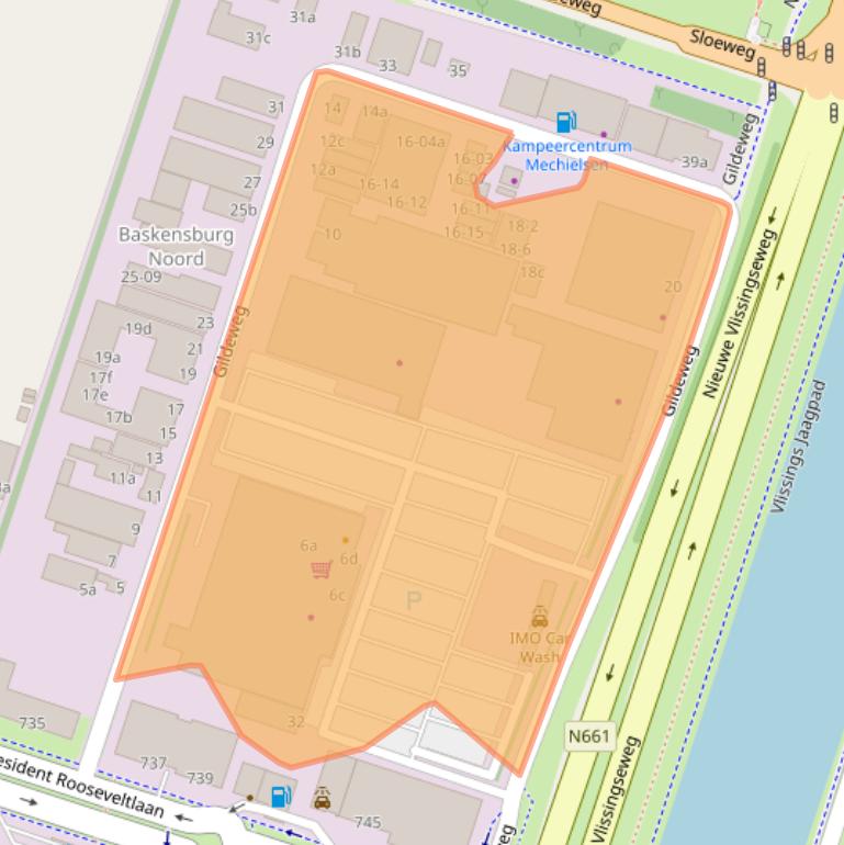 Kaart van postcodegebied 4383NK.