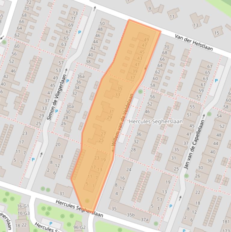 Kaart van postcodegebied 4383TW.