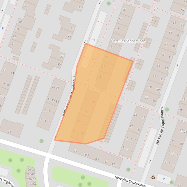 Kaart van postcodegebied 4383TX.