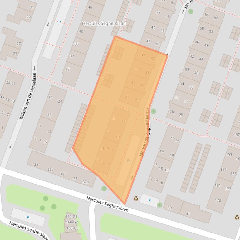 Kaart van postcodegebied 4383VA.