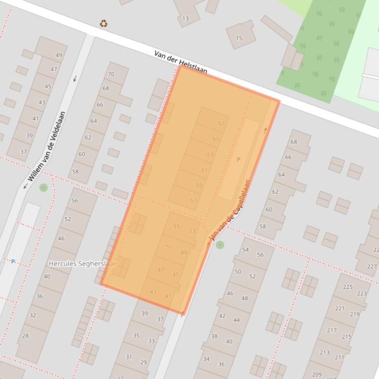 Kaart van postcodegebied 4383VB.