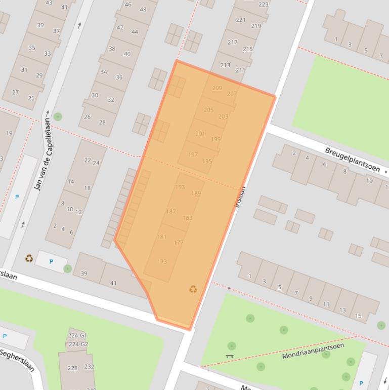 Kaart van postcodegebied 4383VT.