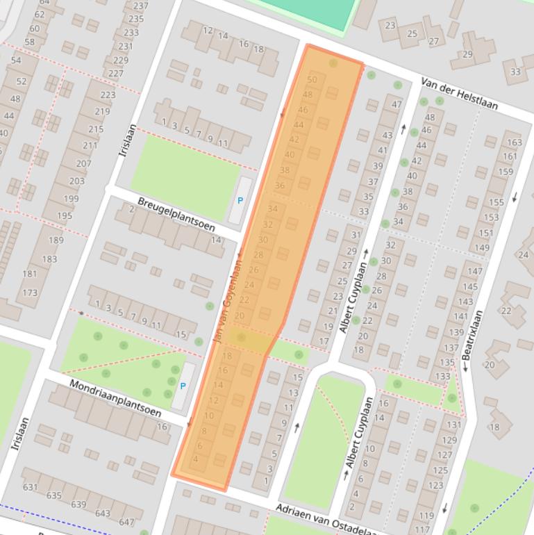 Kaart van postcodegebied 4383XD.