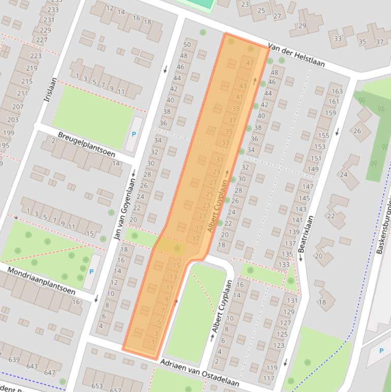 Kaart van postcodegebied 4383XE.