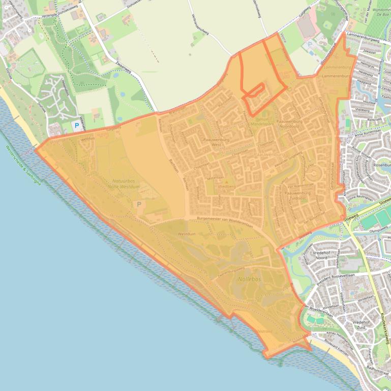 Kaart van postcodegebied 4384.