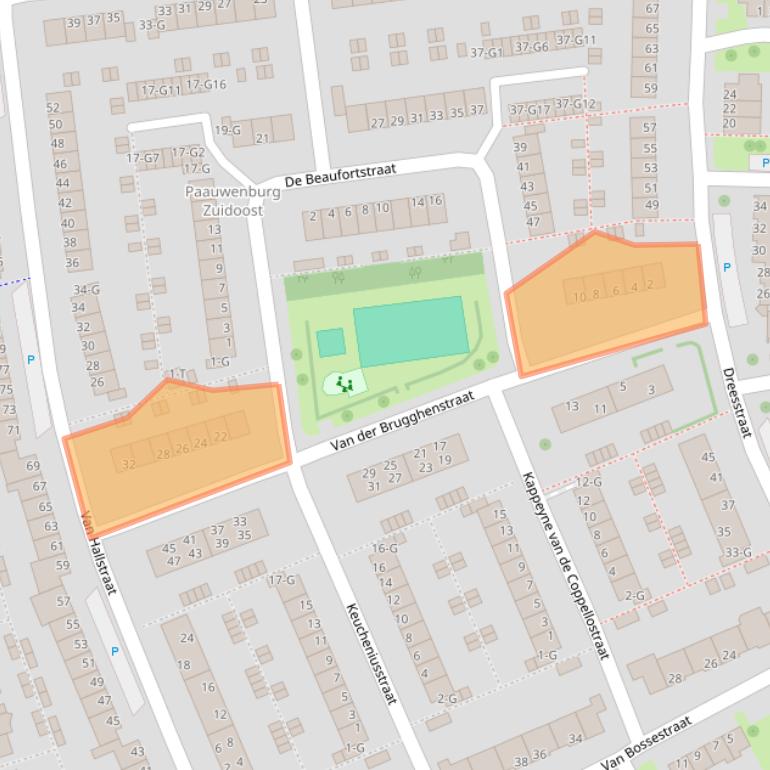 Kaart van postcodegebied 4384BW.