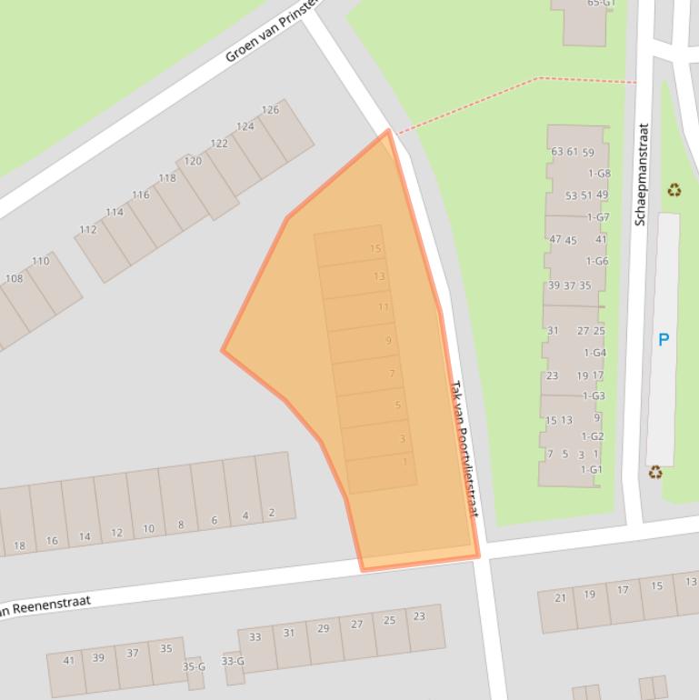 Kaart van postcodegebied 4384CL.