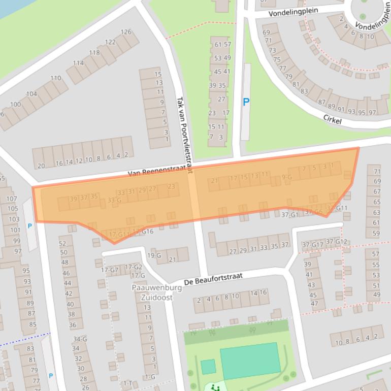 Kaart van postcodegebied 4384CP.