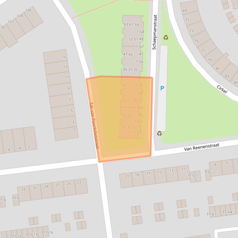 Kaart van postcodegebied 4384CS.