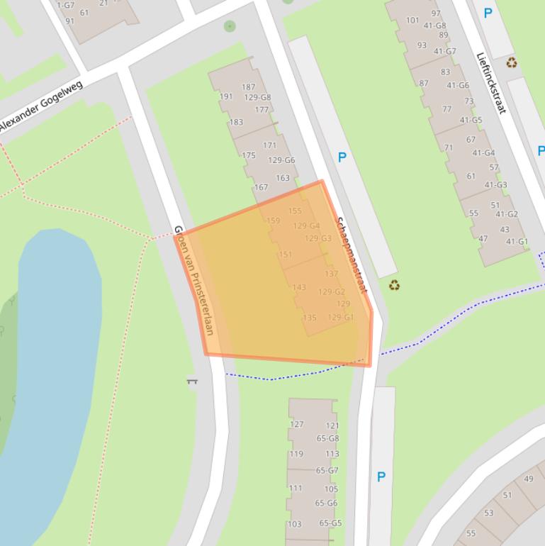 Kaart van postcodegebied 4384CX.