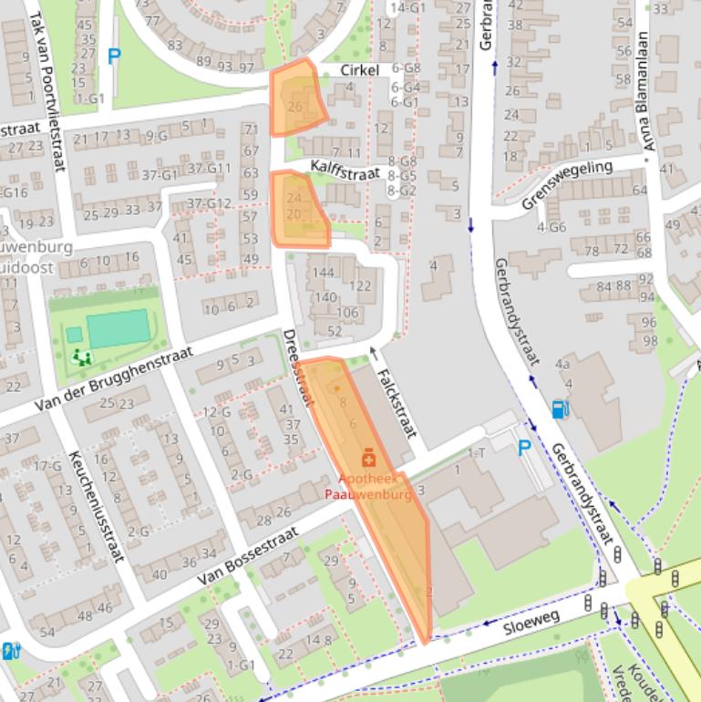 Kaart van postcodegebied 4384DC.