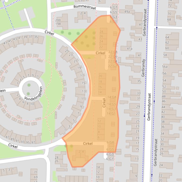 Kaart van postcodegebied 4384DT.