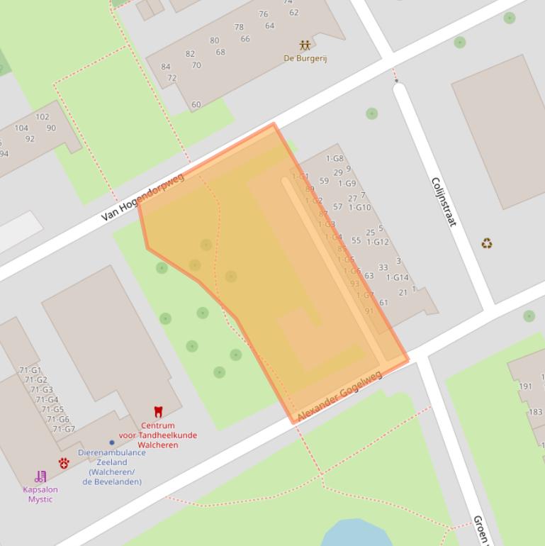 Kaart van postcodegebied 4384EK.