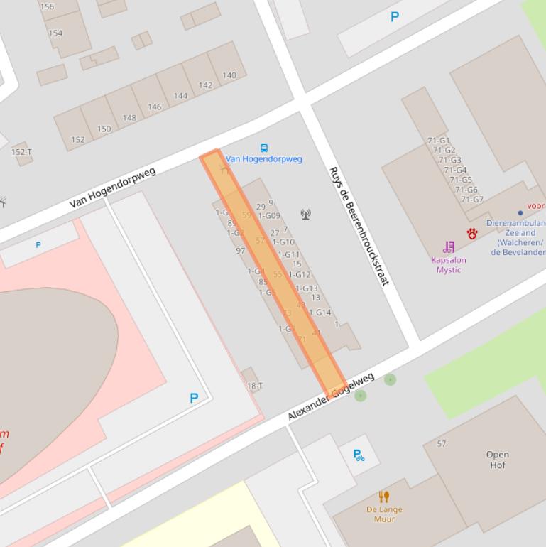 Kaart van postcodegebied 4384EP.