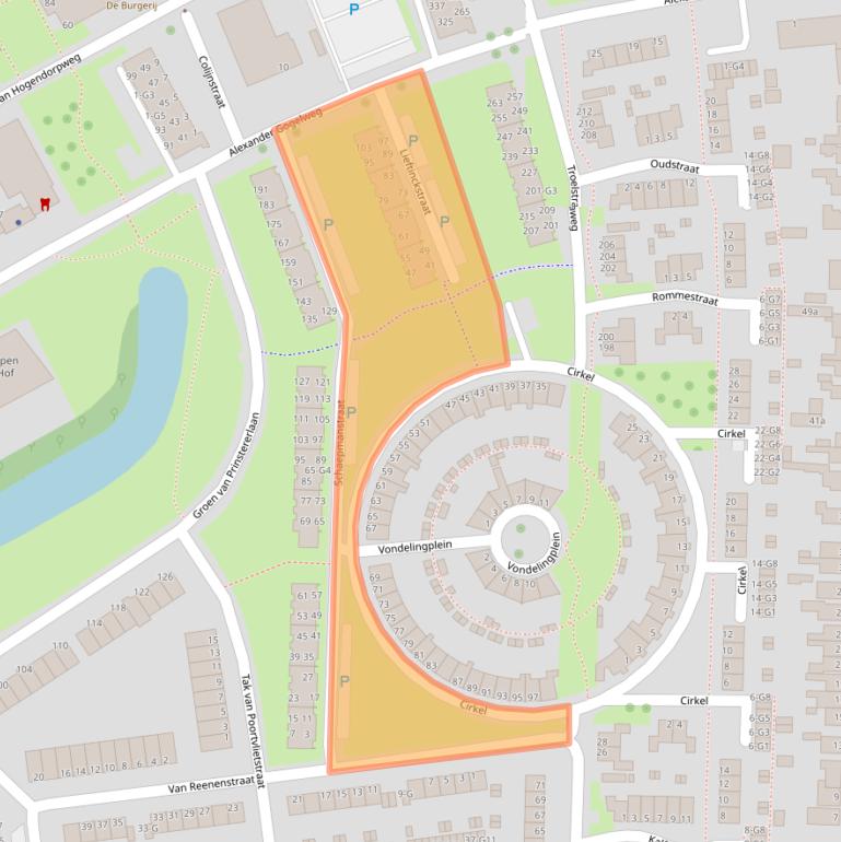 Kaart van postcodegebied 4384EX.