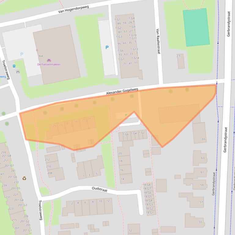 Kaart van postcodegebied 4384GA.