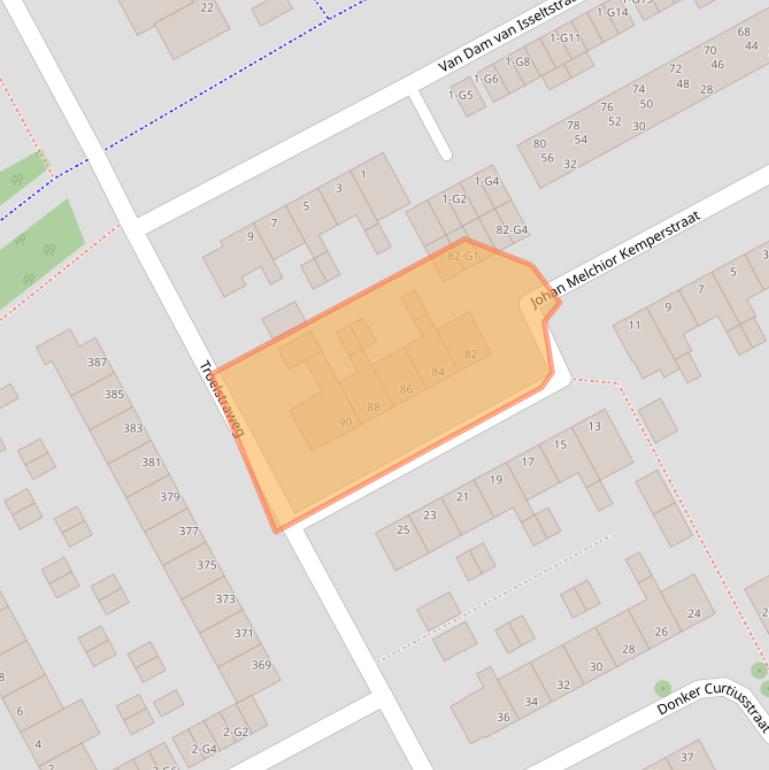 Kaart van postcodegebied 4384GM.