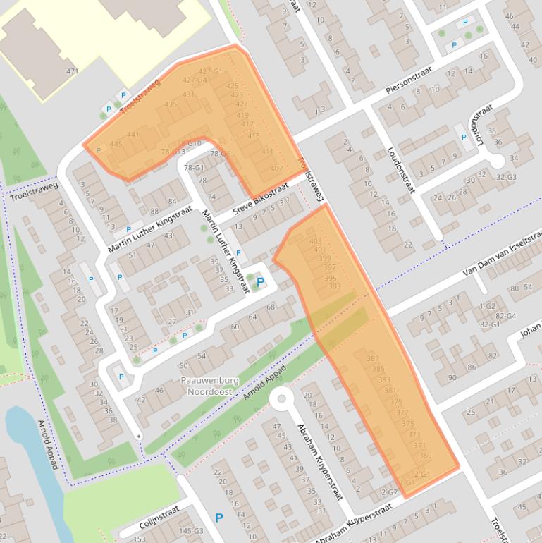 Kaart van postcodegebied 4384GT.