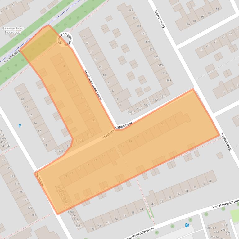 Kaart van postcodegebied 4384GV.