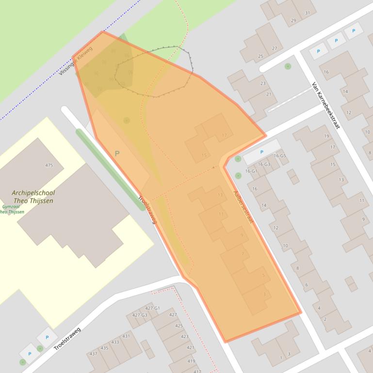 Kaart van postcodegebied 4384HM.