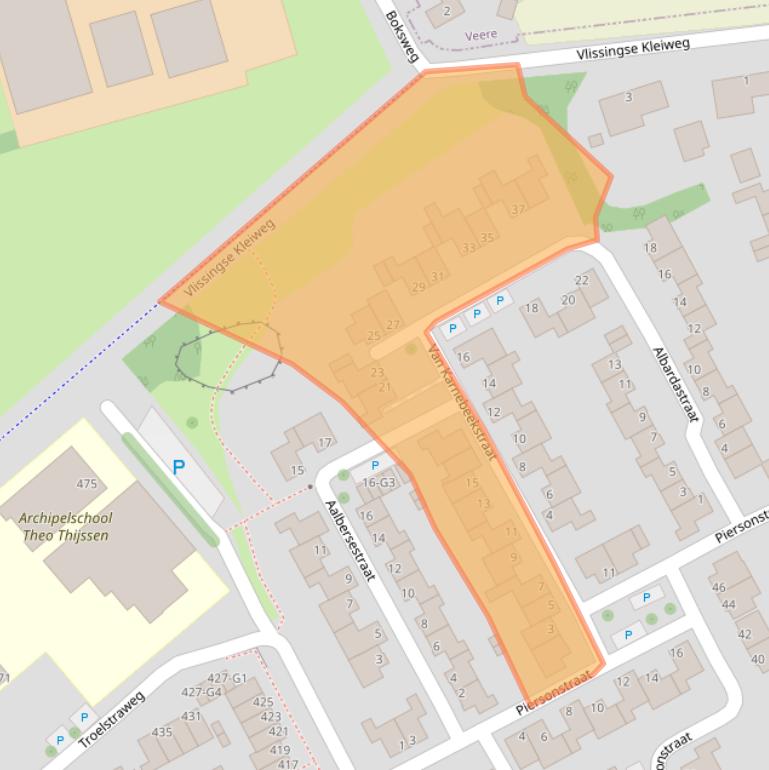 Kaart van postcodegebied 4384HP.