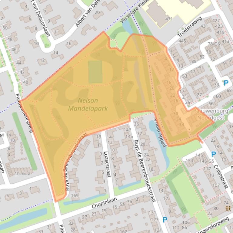 Kaart van postcodegebied 4384HT.